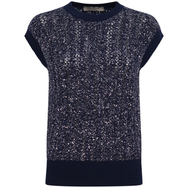 Gilet  in lurex marrone per donna