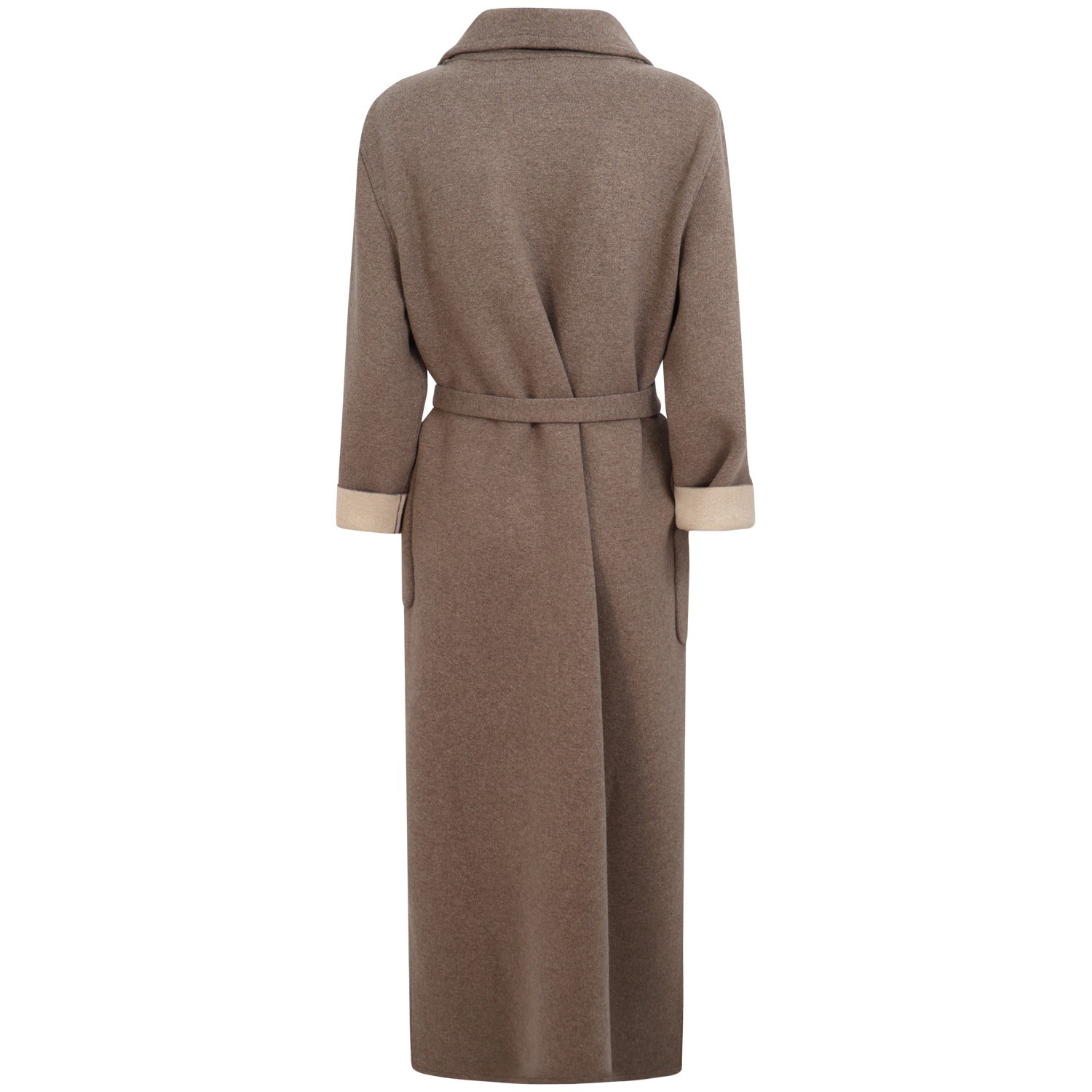 Cappotto in maglia beige per donna 2