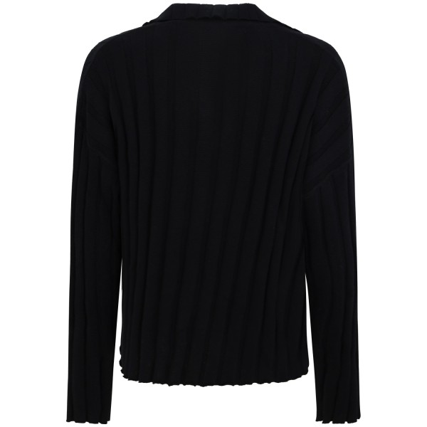 Maglione nero con colletto per uomo