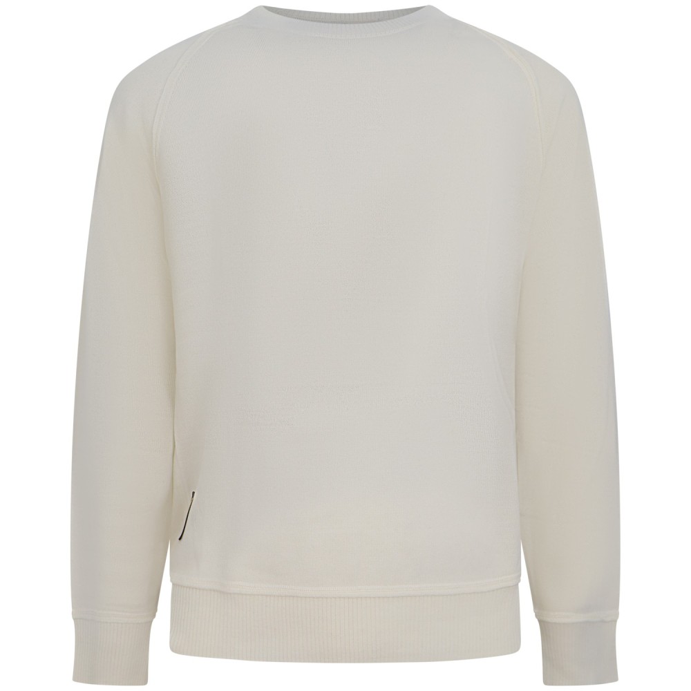 Maglione avorio con logo per uomo