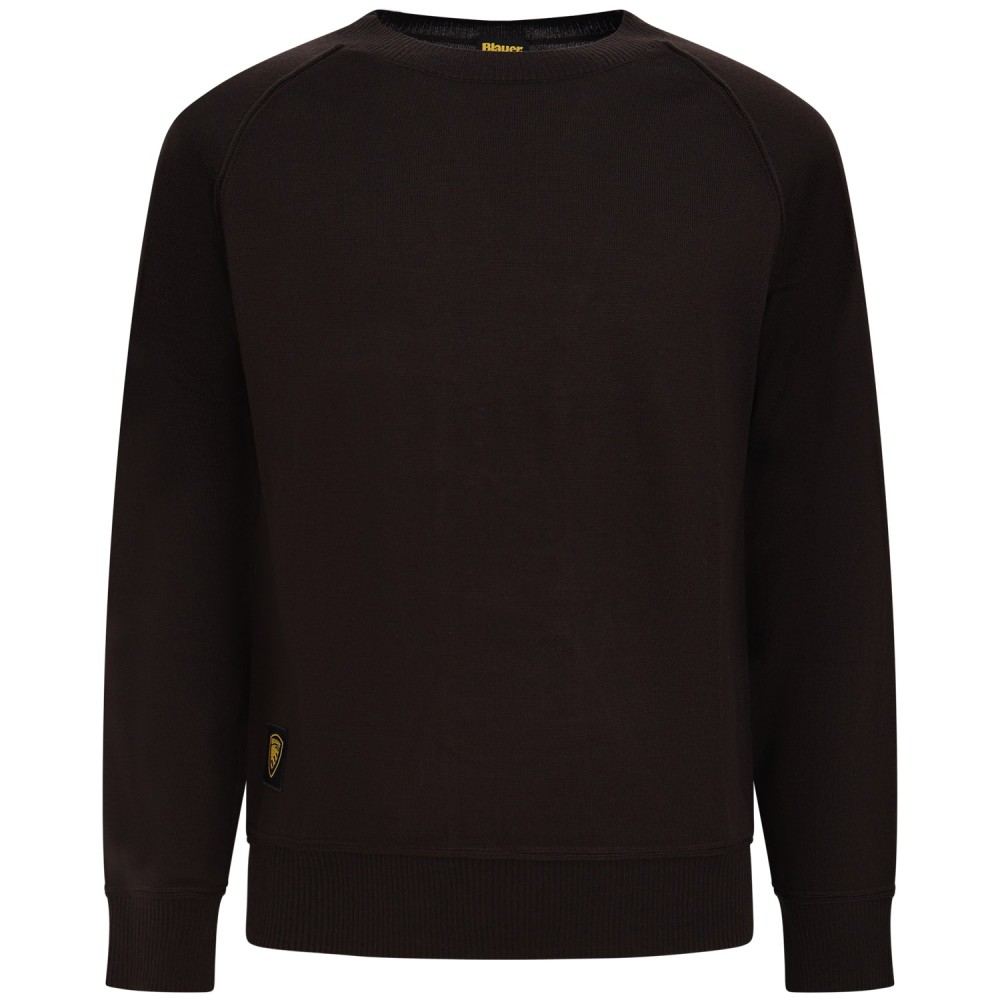 Maglione marrone con logo per uomo