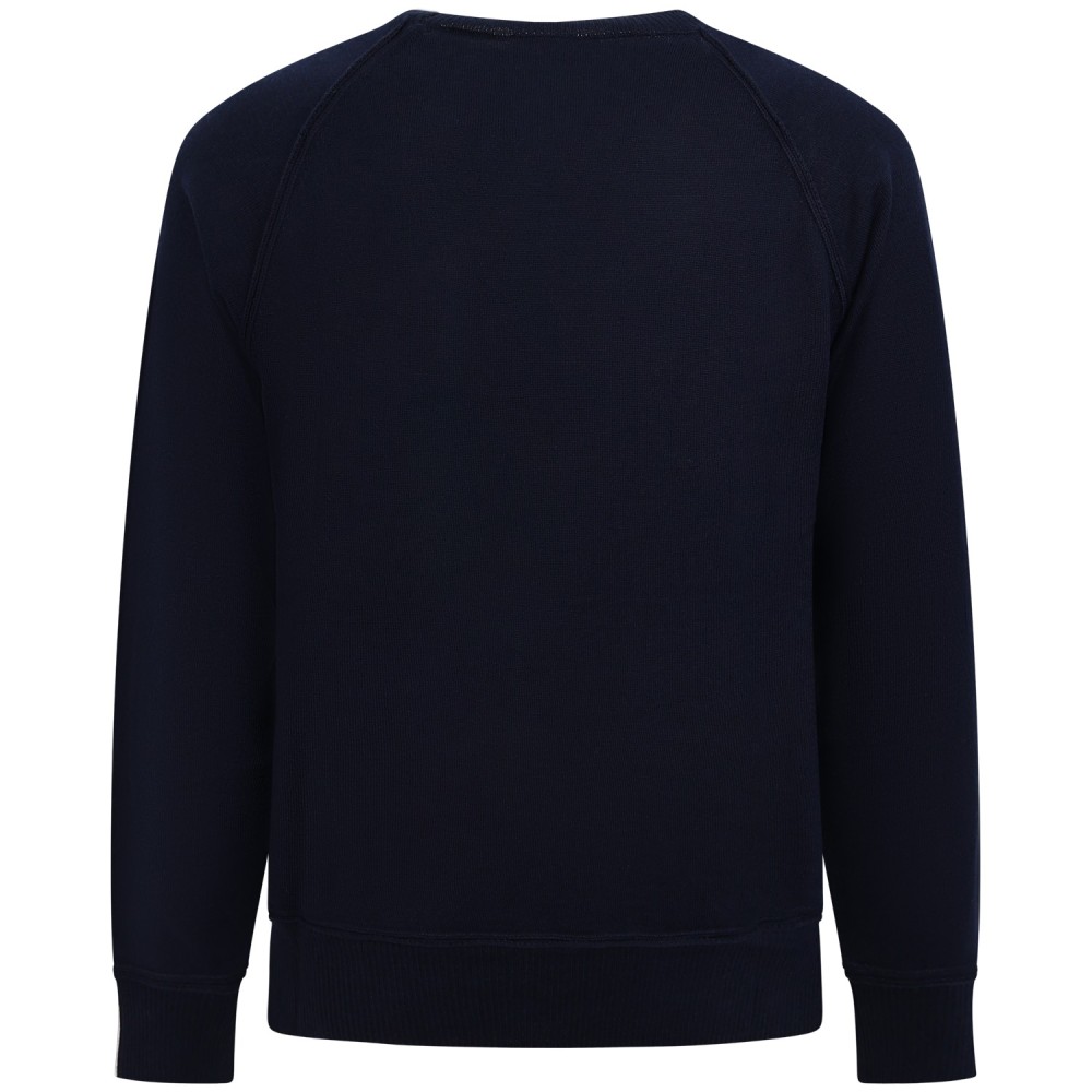 Maglione blu con logo per uomo