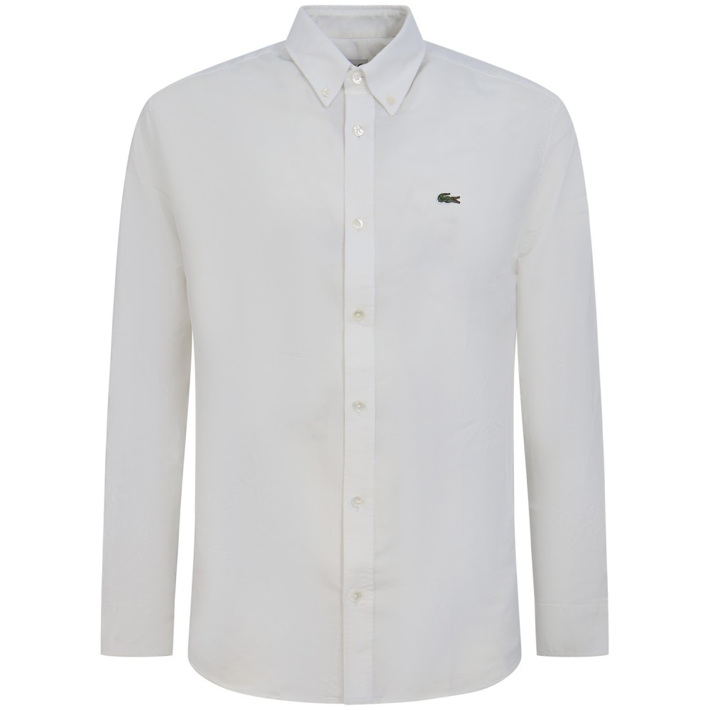 Camicia bianca con mini logo per uomo