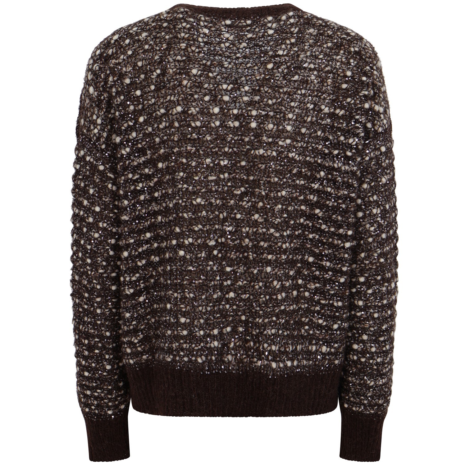 Cardigan in lurex marrone per donna 2