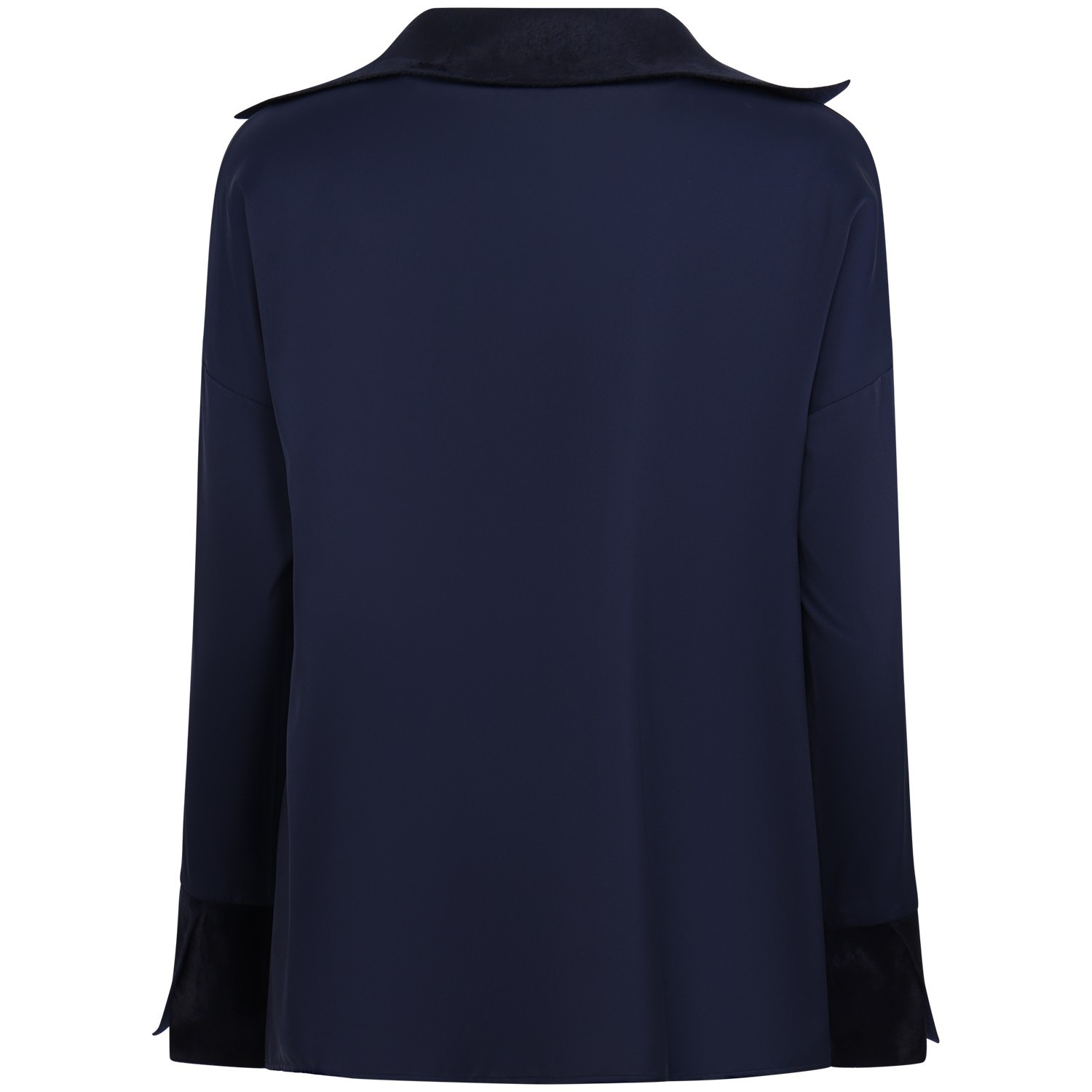 Camicia in raso blu per donna 2