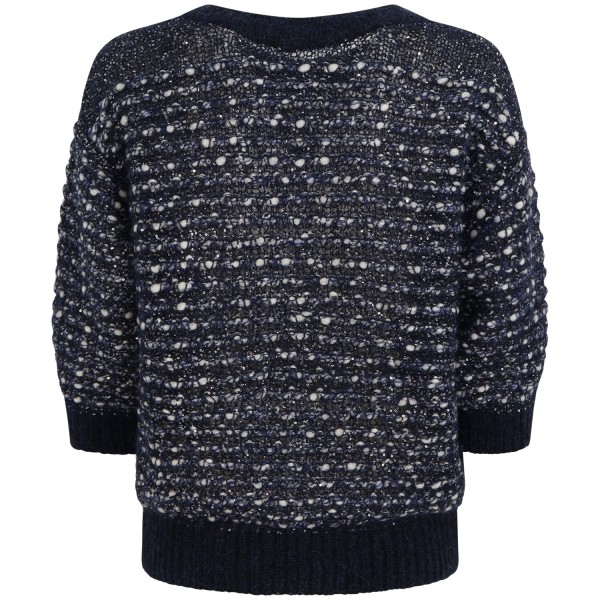 Maglione blu in lurex per donna
