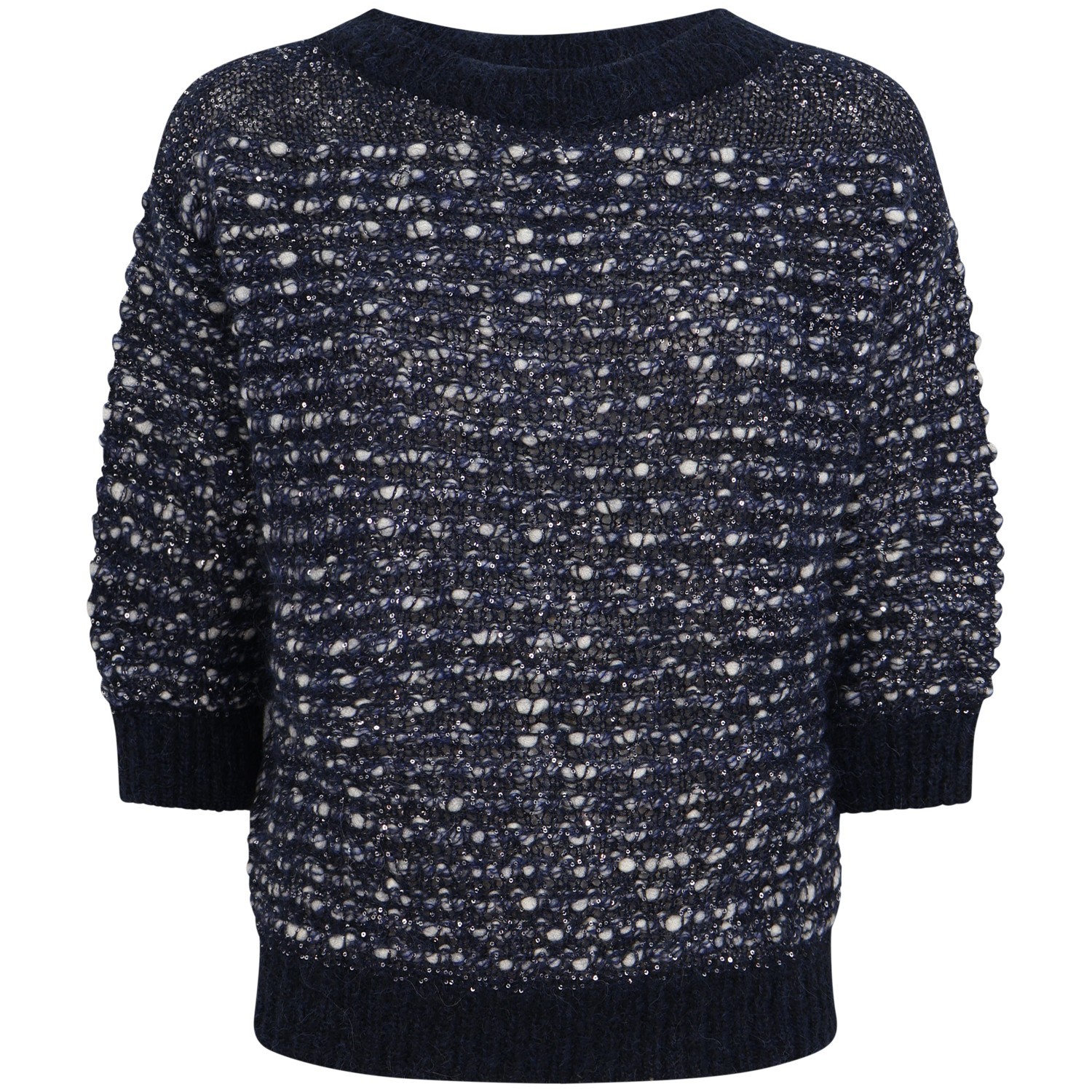 Maglione blu in lurex per donna