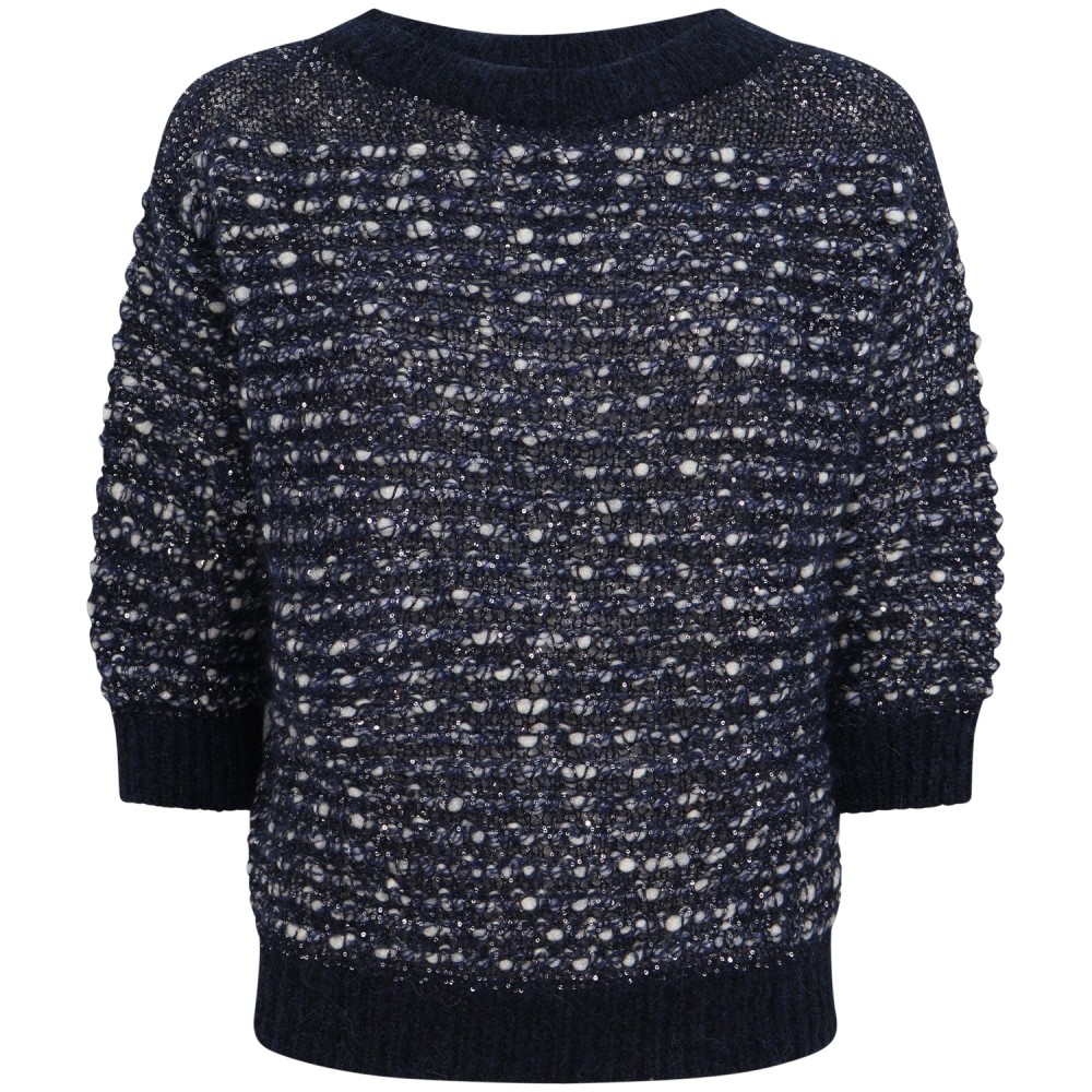 Maglione blu in lurex per donna