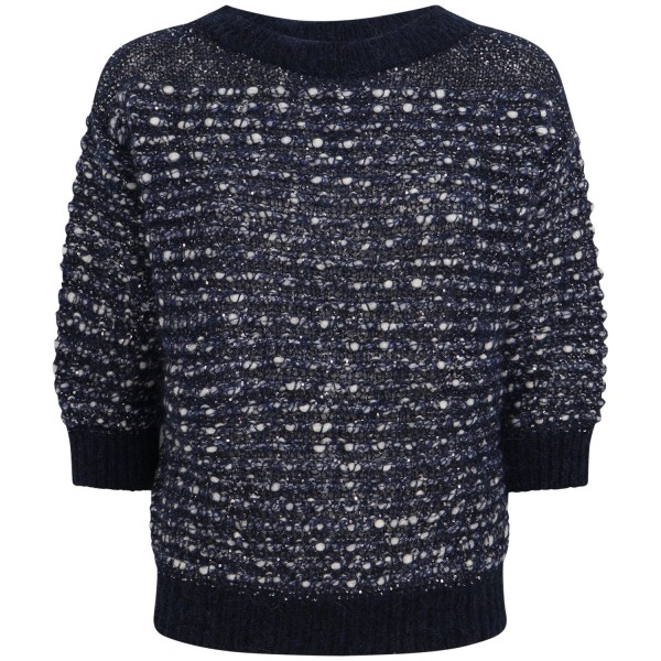 Maglione blu in lurex per donna