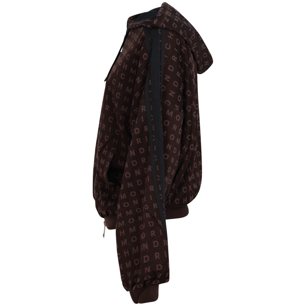 Felpa con zip  marrone  per donna