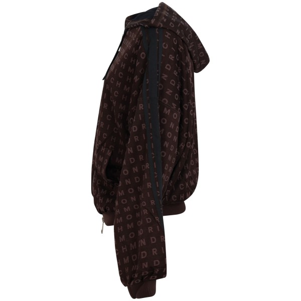 Felpa con zip  marrone  per donna