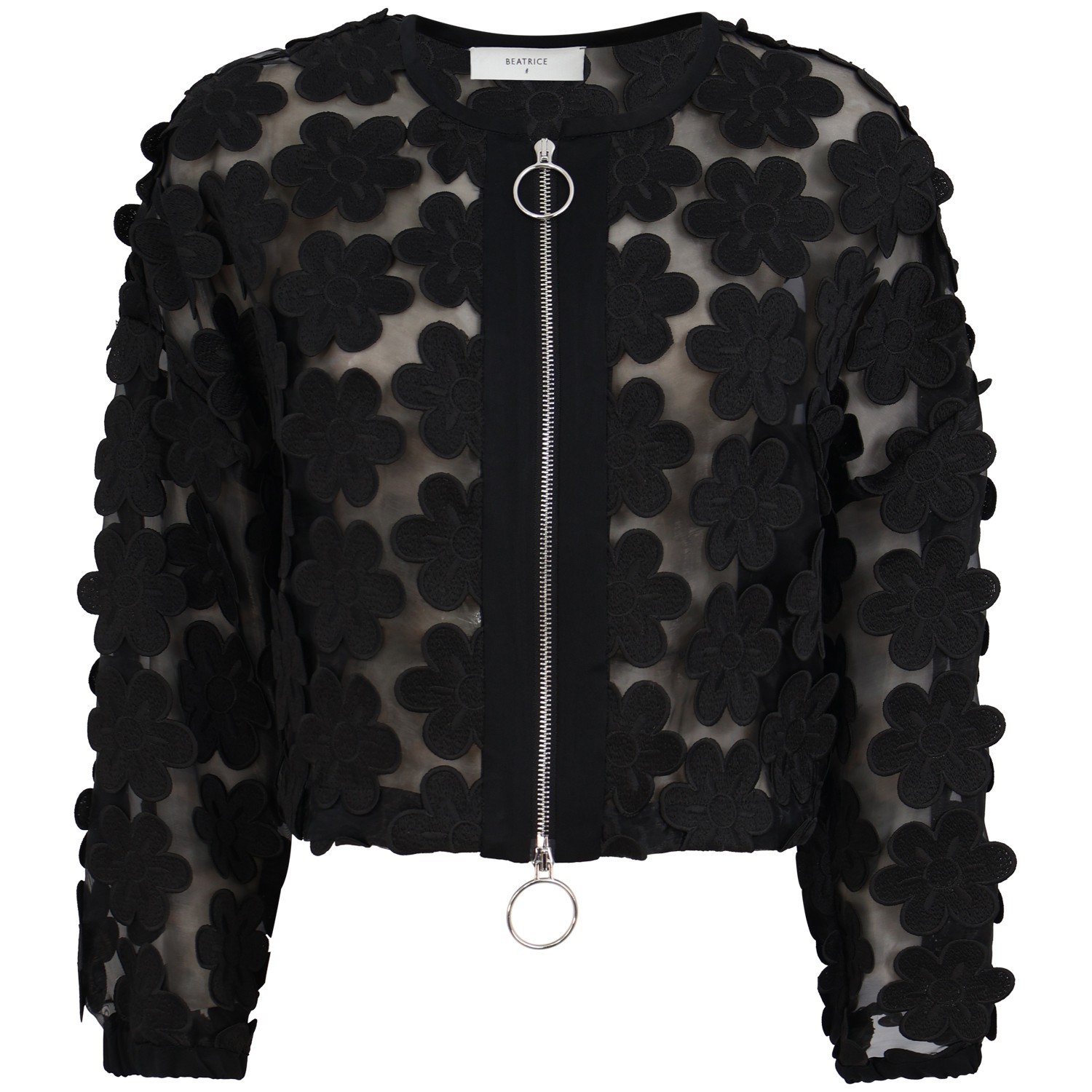 Gincchino nero con fiori per donna