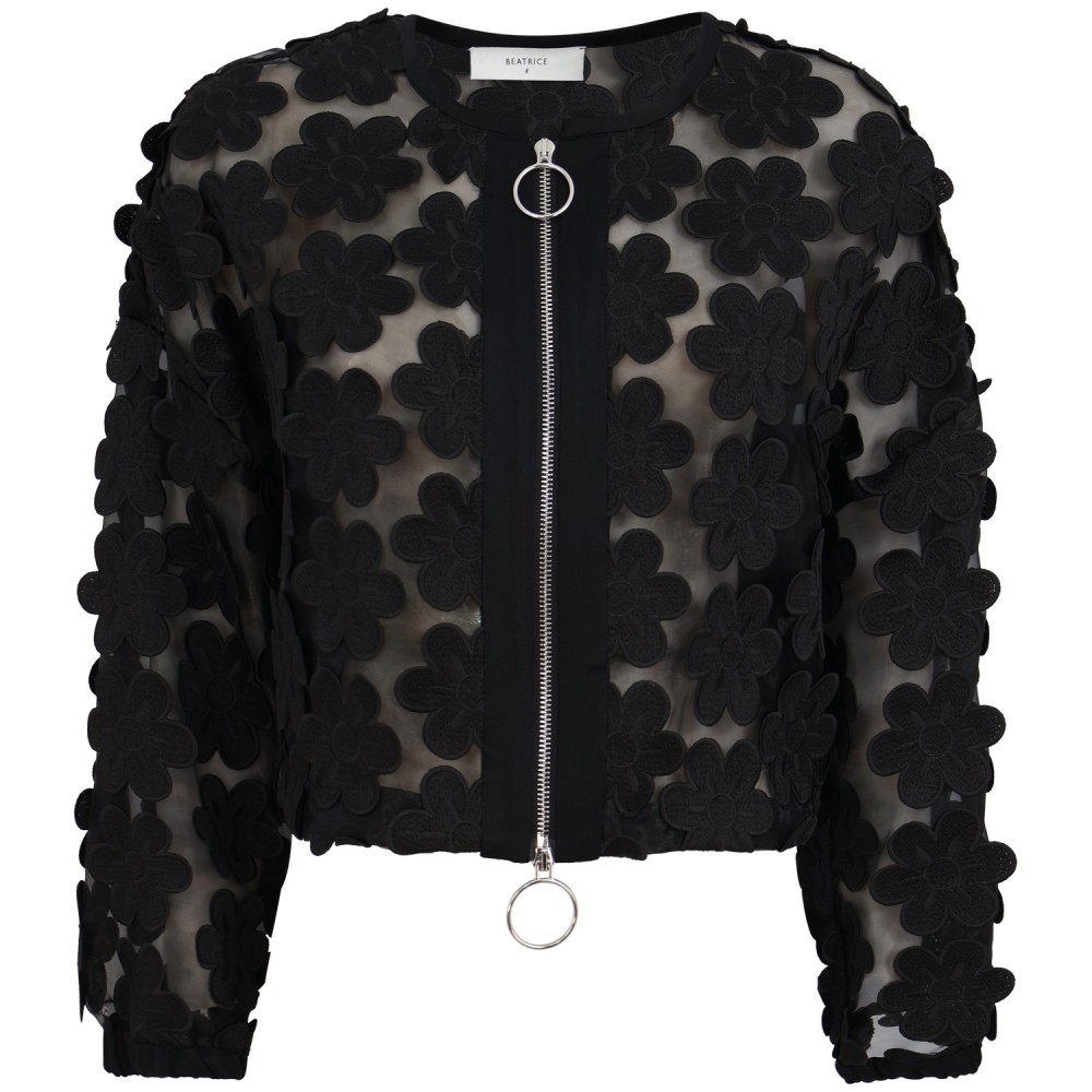 Gincchino nero con fiori per donna