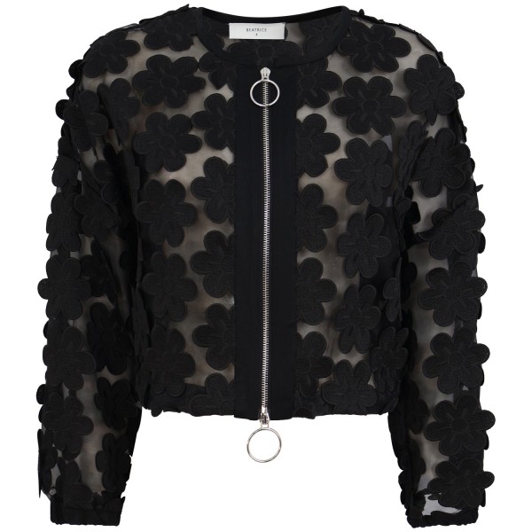 Gincchino nero con fiori per donna
