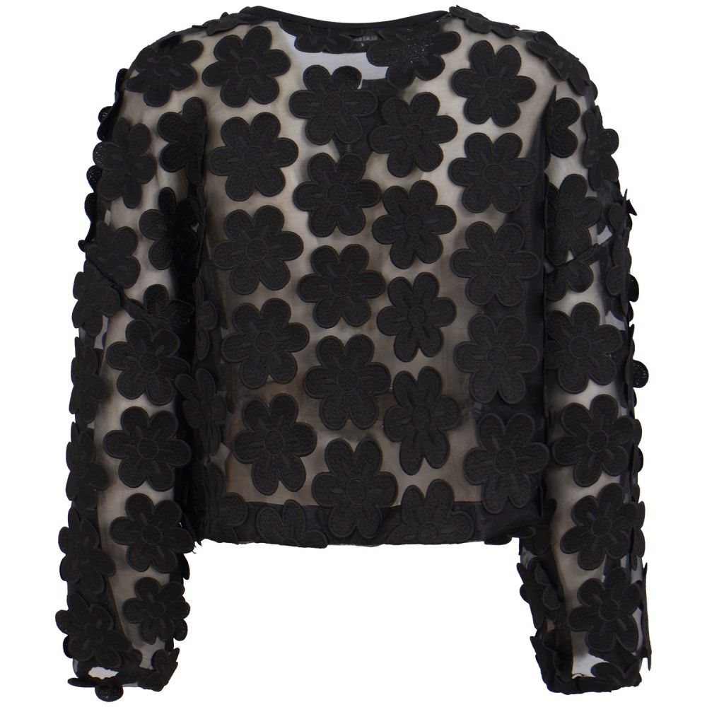 Gincchino nero con fiori per donna