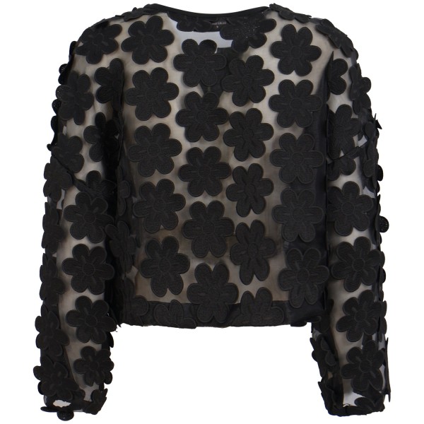 Gincchino nero con fiori per donna