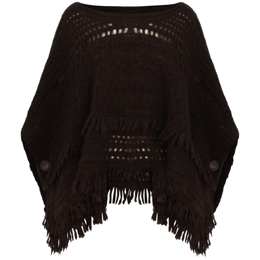 Poncho marrone  per donna