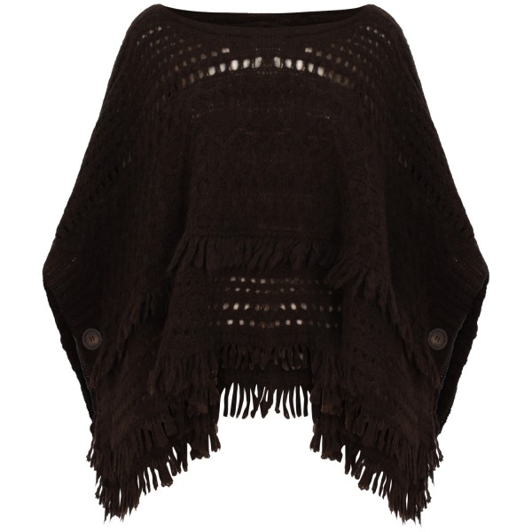 Poncho marrone  per donna