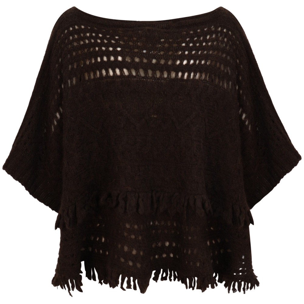 Poncho marrone  per donna