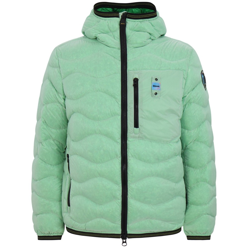 Piumino verde 'WAVE COLORS DOWN' con logo per uomo
