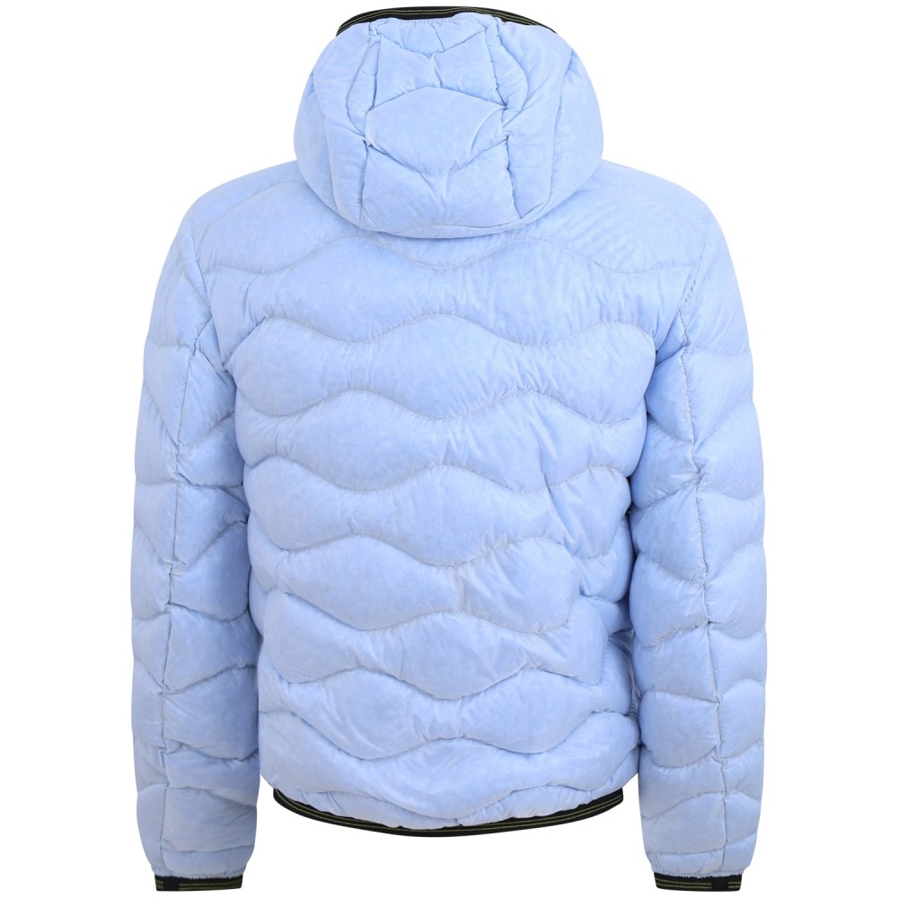 Piumino celeste 'WAVE COLORS DOWN' con logo per uomo