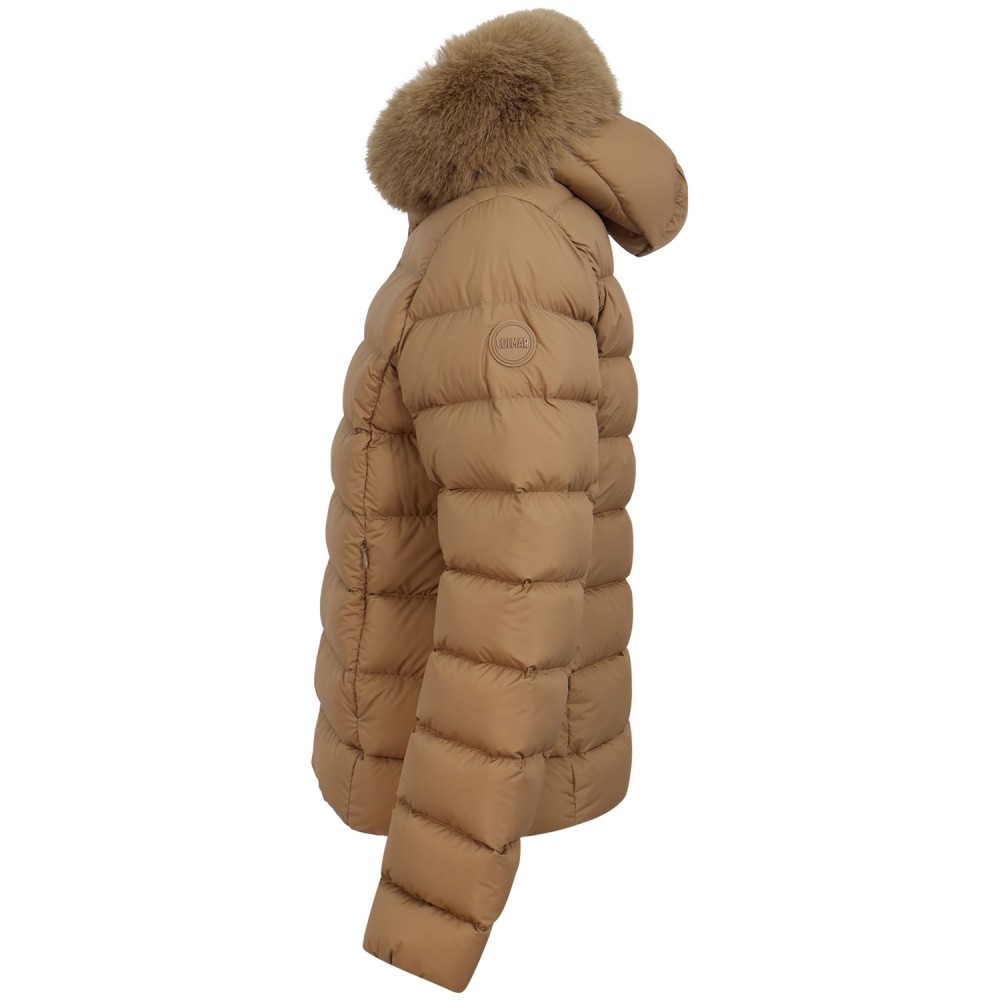 Piumino corto beige per donna