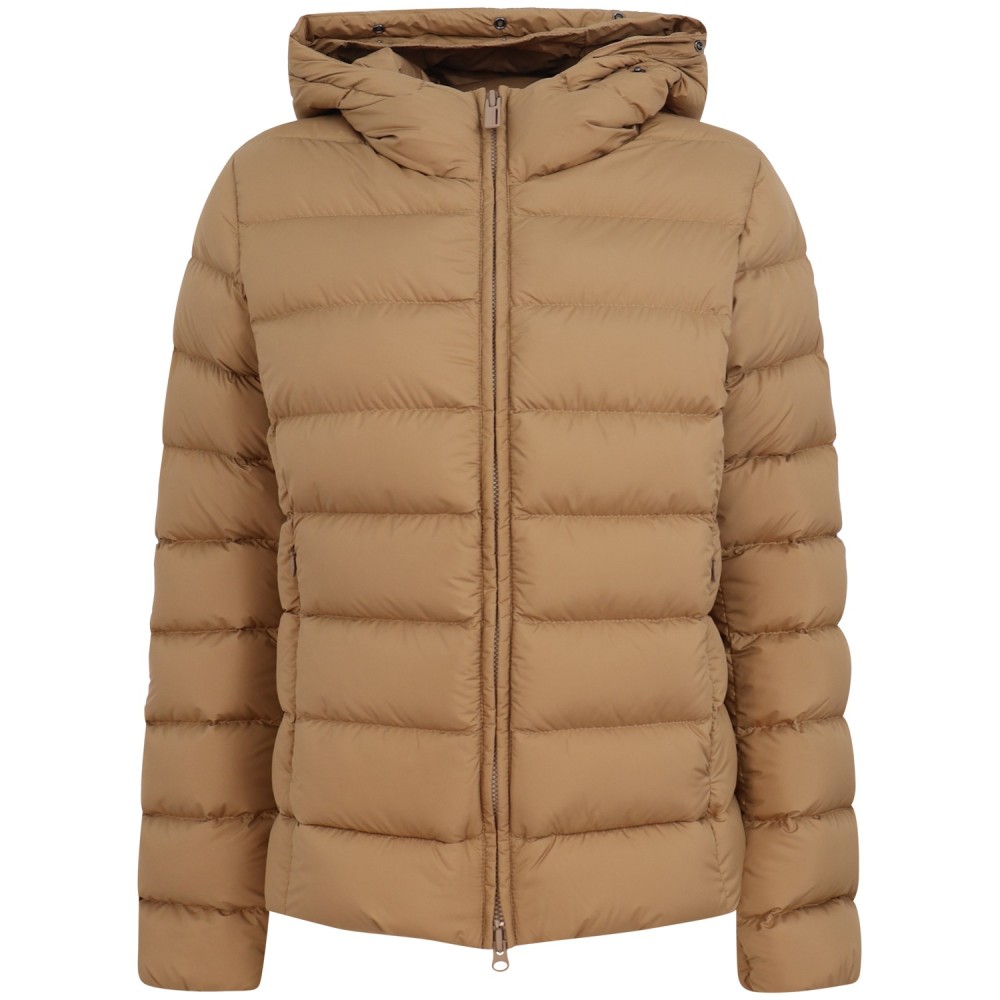Piumino corto beige per donna