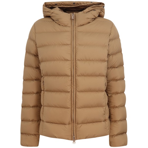 Piumino corto beige per donna