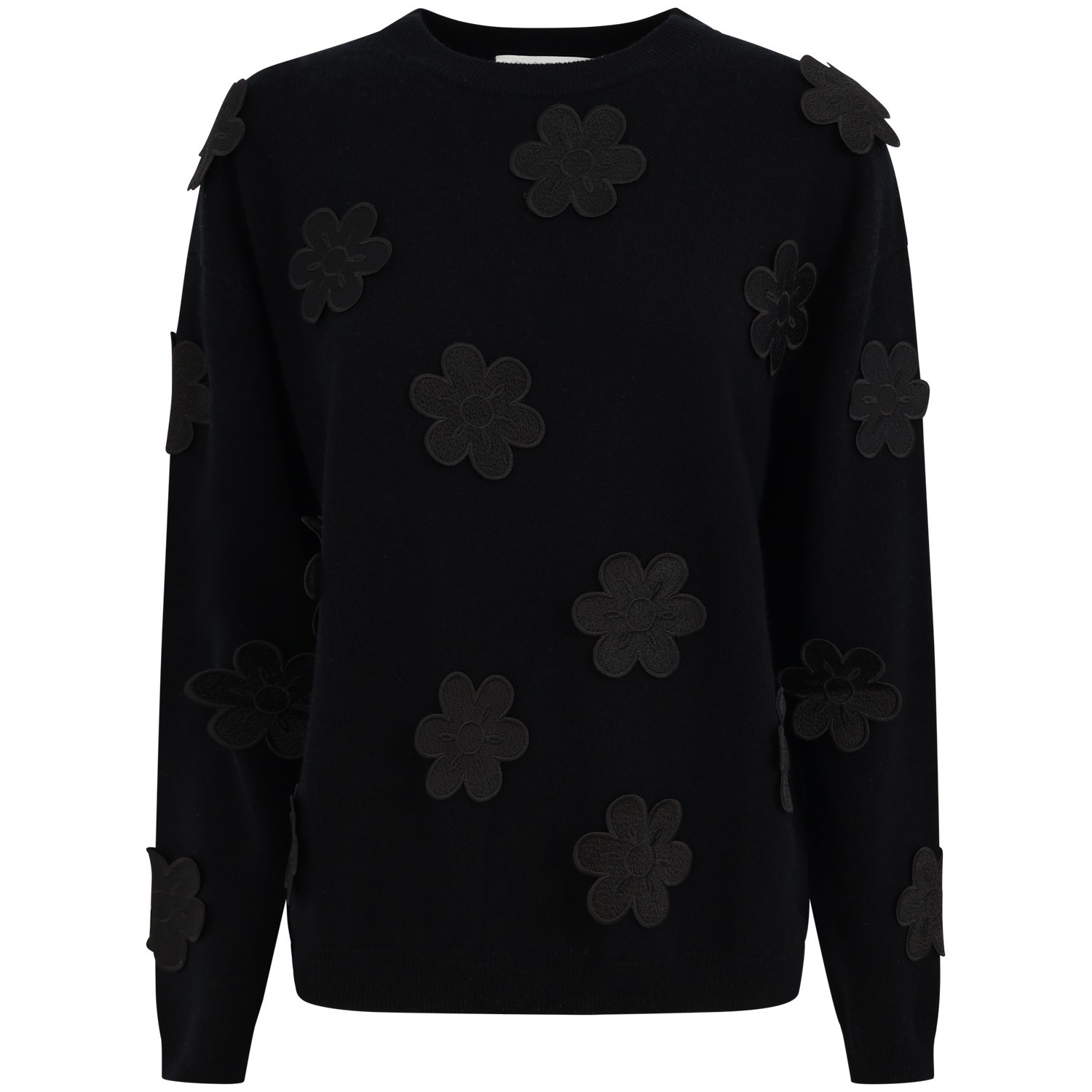 Maglione nero con fiori  per donna