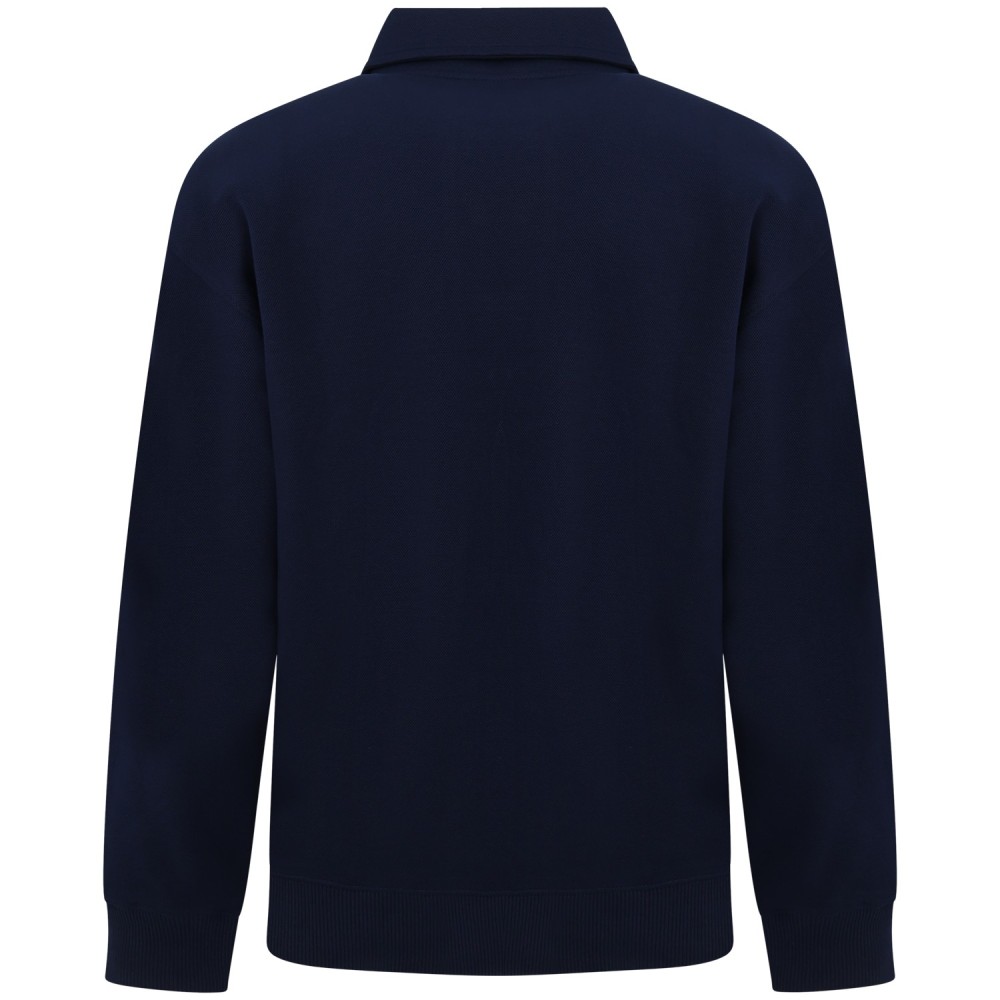 Polo blu a manica lunga per uomo
