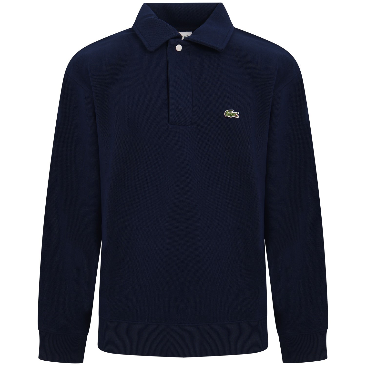 Polo blu a manica lunga per uomo