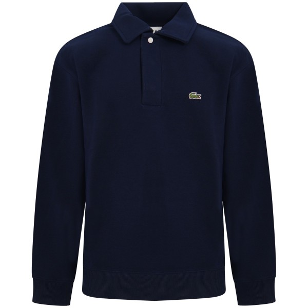 Polo blu a manica lunga per uomo