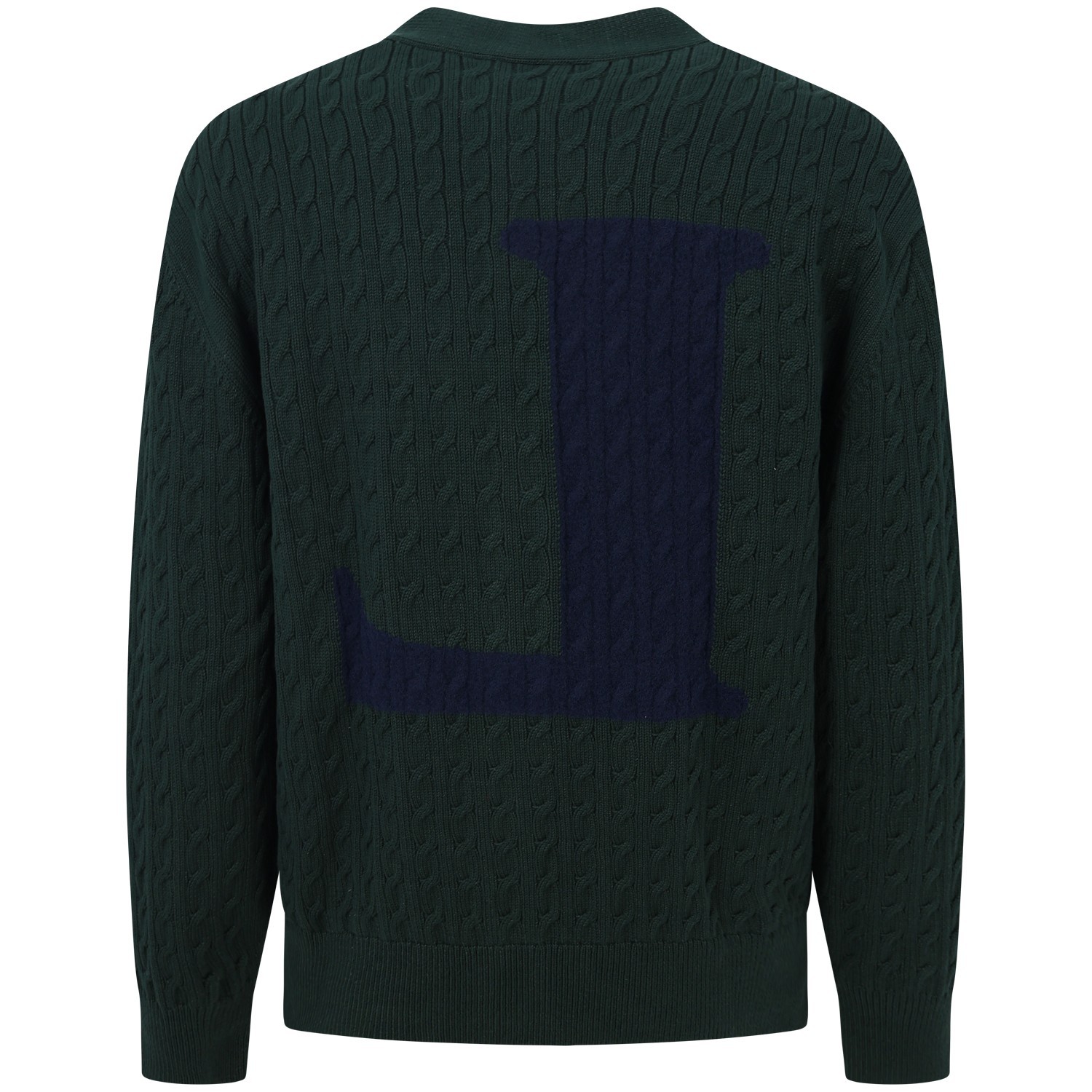 Cardigan verde intracciato per uomo 2