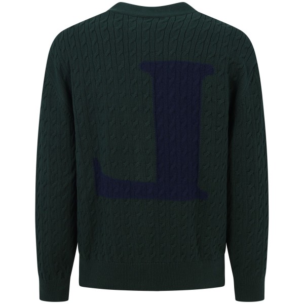 Cardigan verde intracciato per uomo