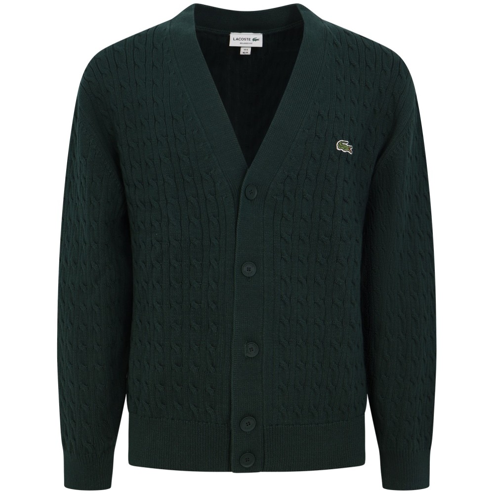 Cardigan verde intracciato per uomo