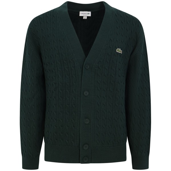 Cardigan verde intracciato per uomo