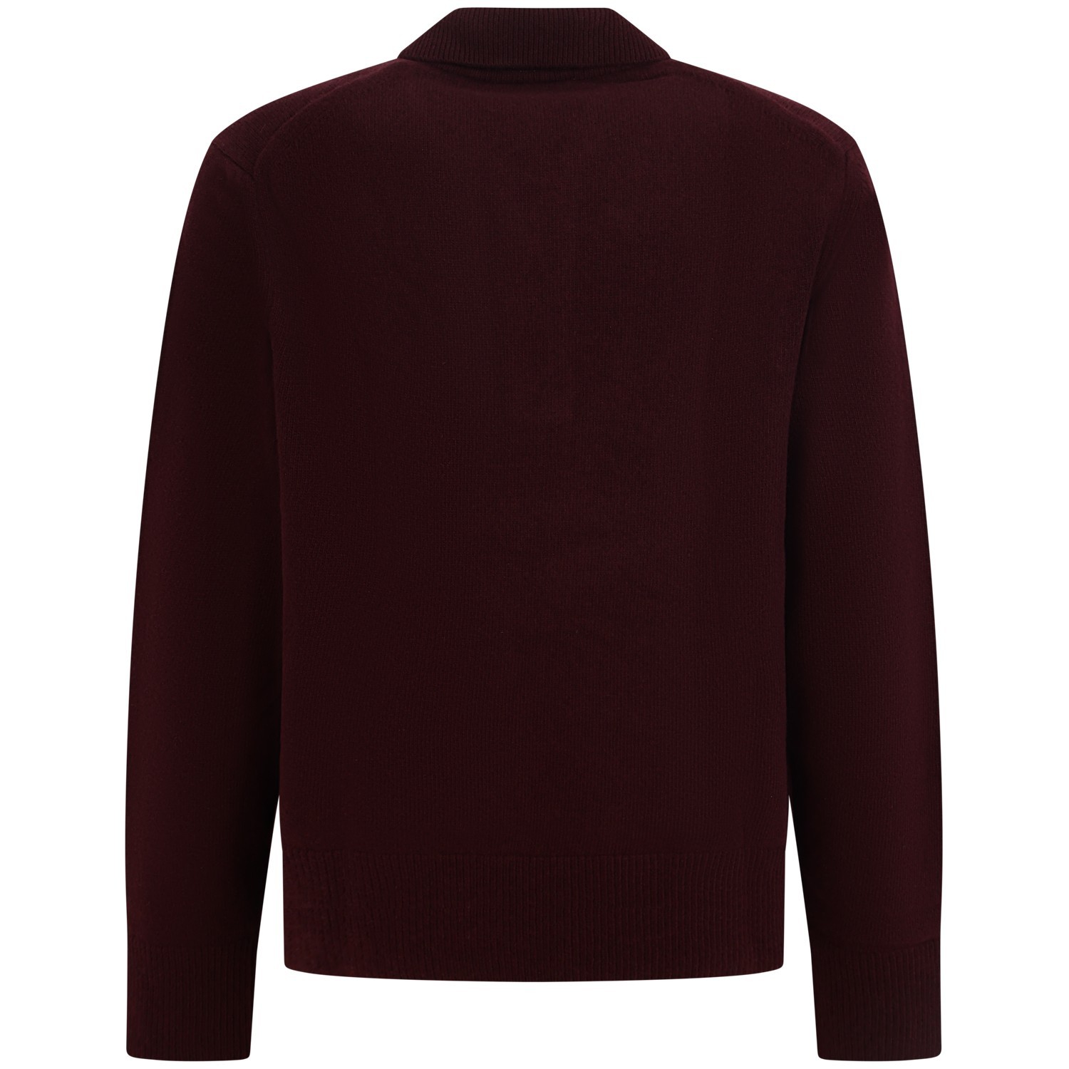 Maglione bordeaux con colletto a polo per uomo 2