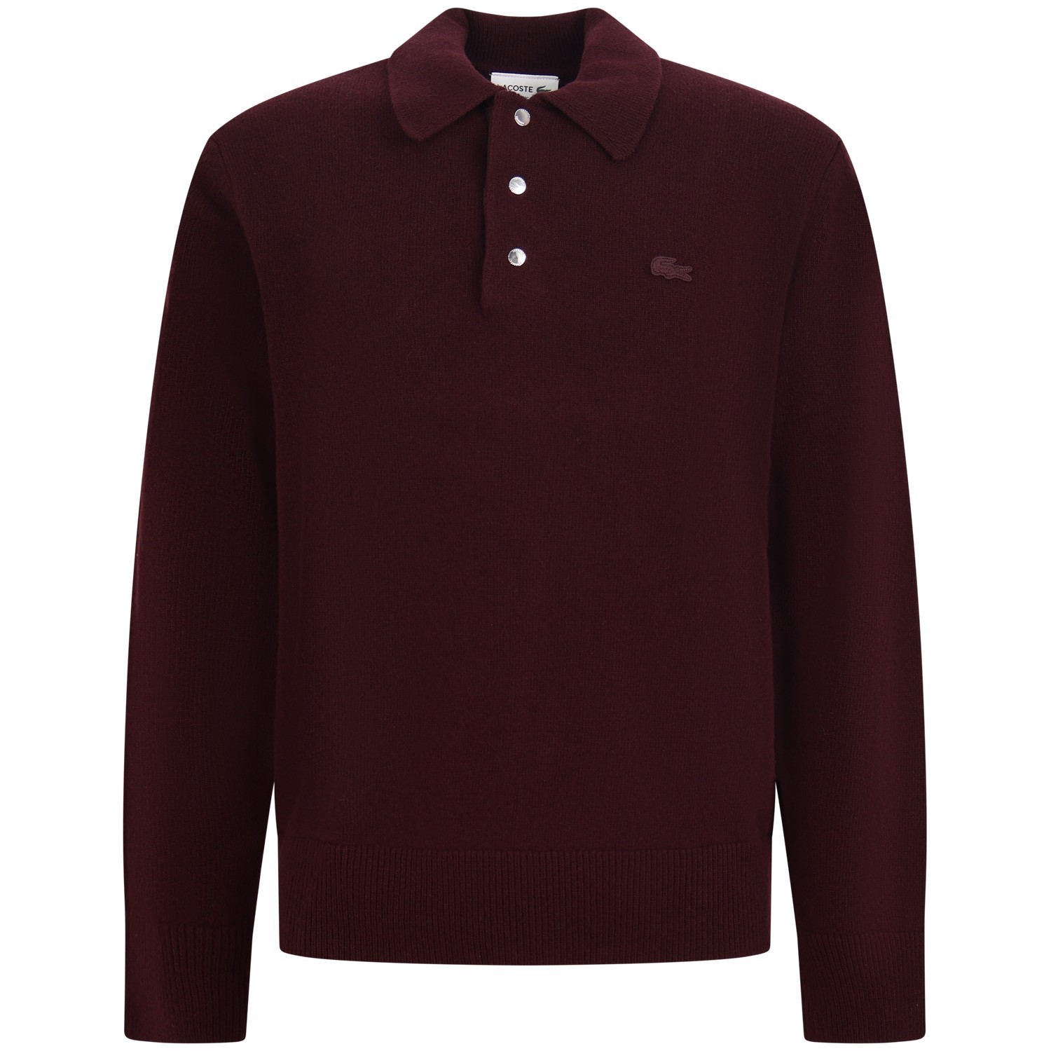 Maglione bordeaux con colletto a polo per uomo