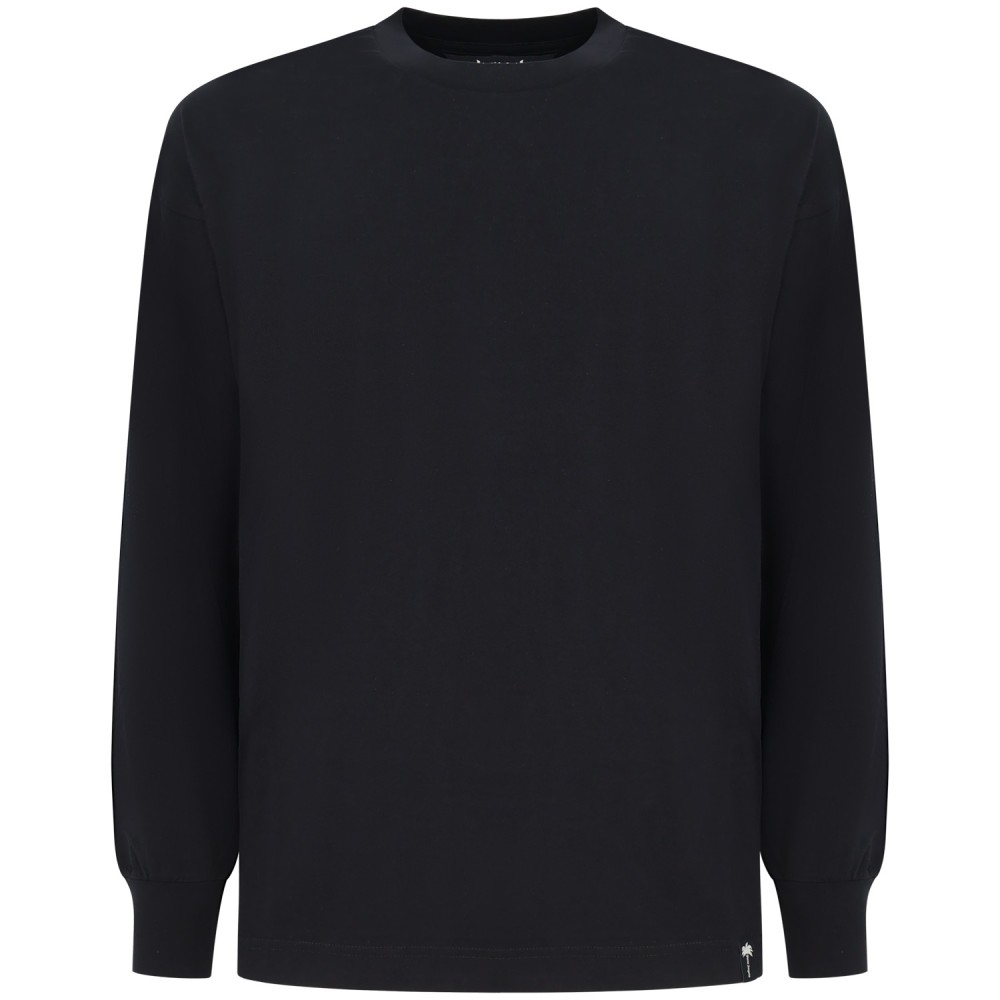 T-shirt nera manica lunga per uomo
