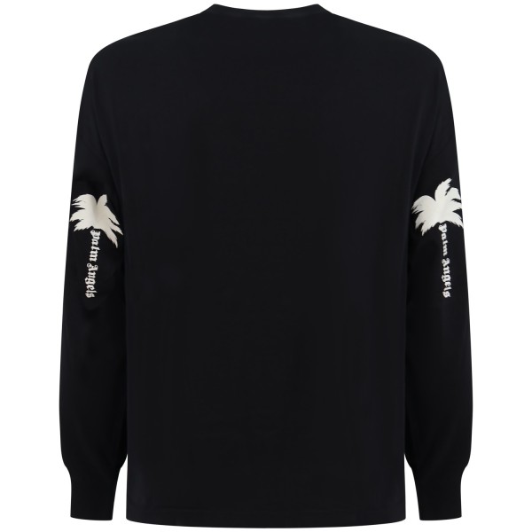 T-shirt nera manica lunga per uomo