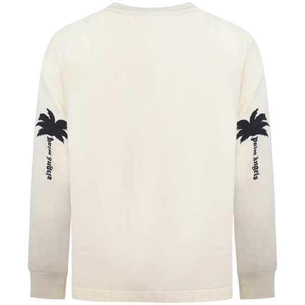 T-shirt avorio manica lunga per uomo