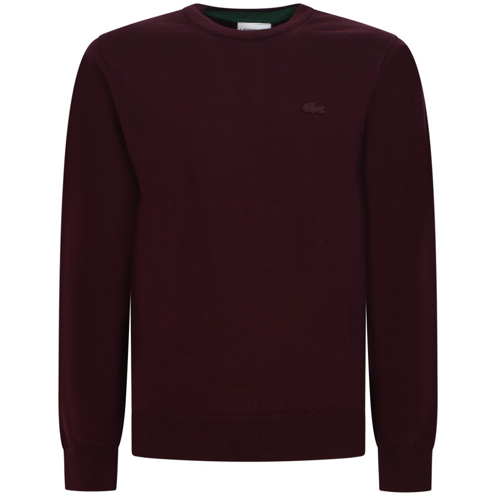 Maglione bordeaux con mini logo per uomo