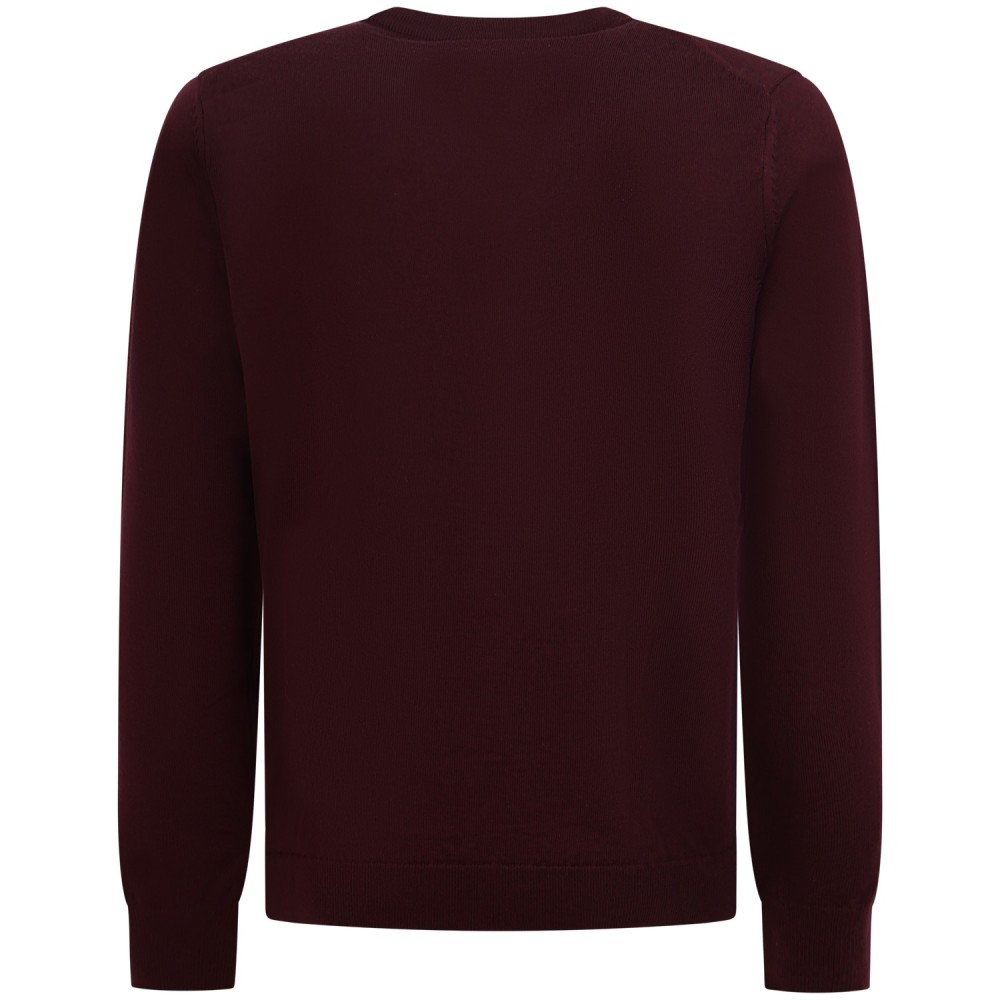 Maglione bordeaux con mini logo per uomo