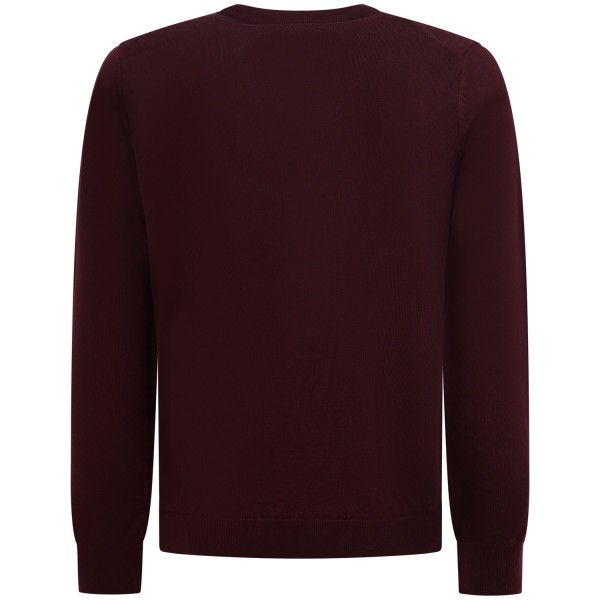 Maglione bordeaux con mini logo per uomo
