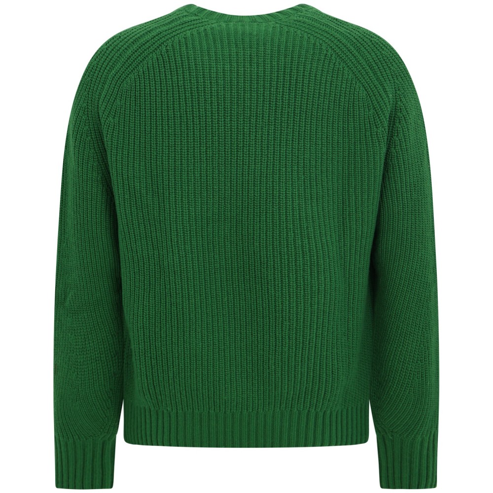 Maglione verde con mini logo per uomo