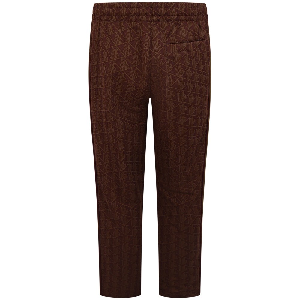 Pantalone tuta bordeaux con logo all over per uomo