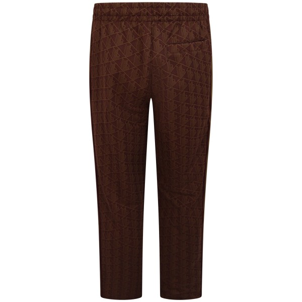 Pantalone tuta bordeaux con logo all over per uomo