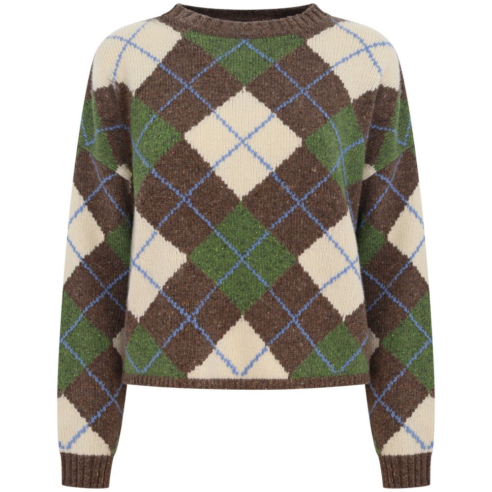 Maglione a rombi multicolor per donna