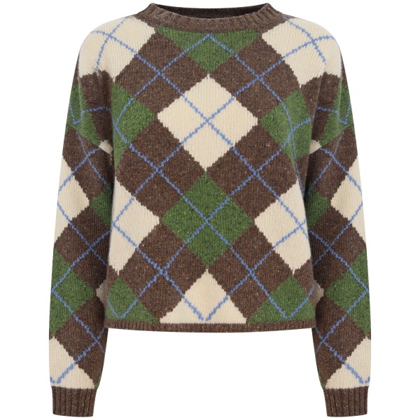 Maglione a rombi multicolor per donna