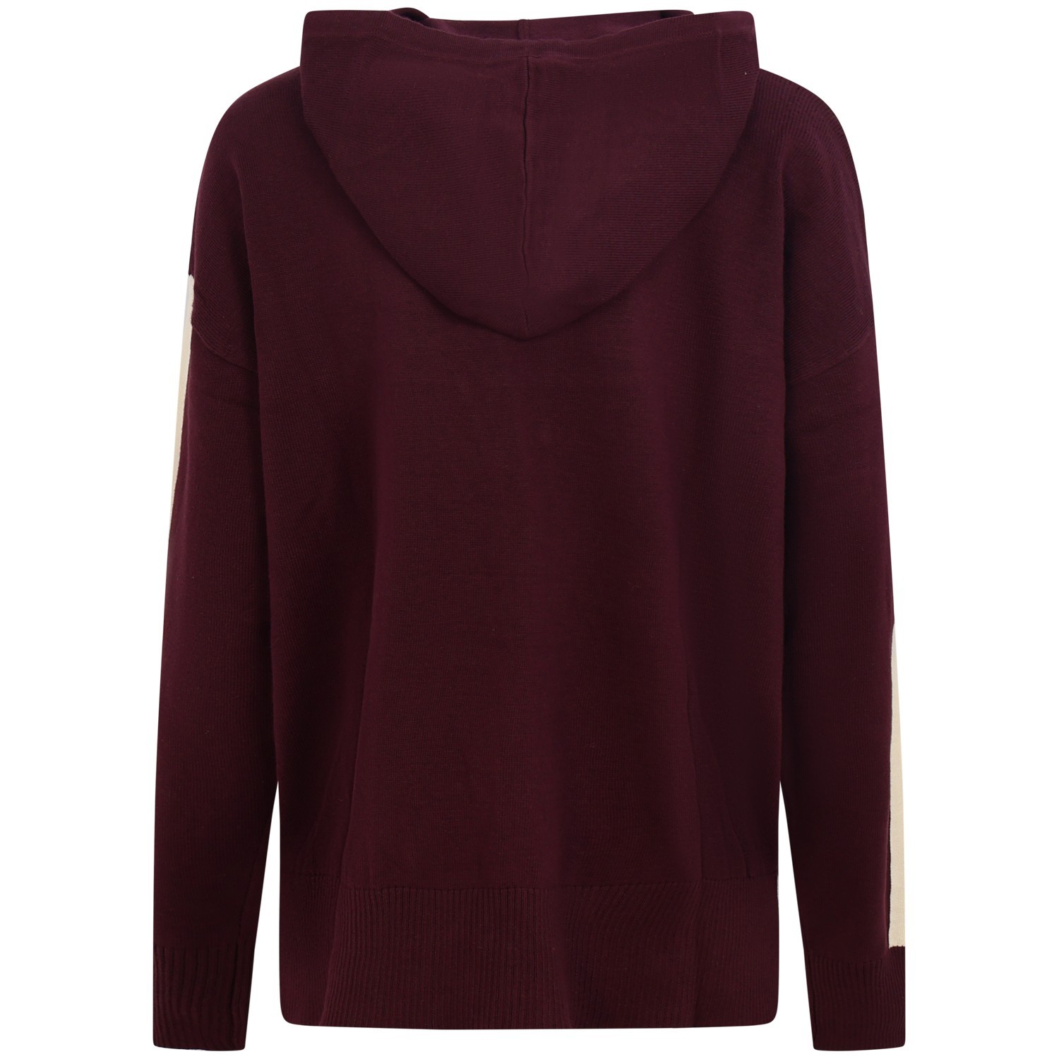 Maglione bordeaux con logo e cappuccio per donna 2